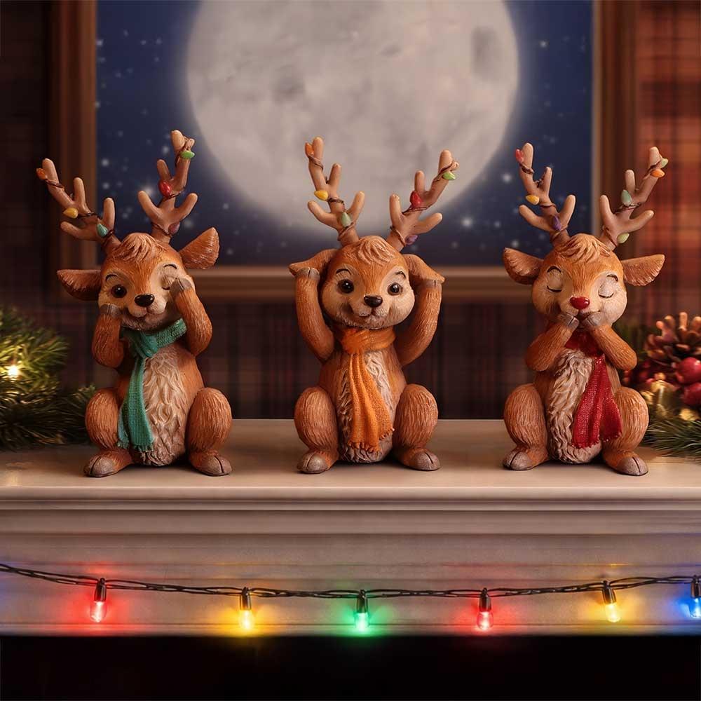 Nemesis Now - Three Wise Reindeer Figurines - Multicolours